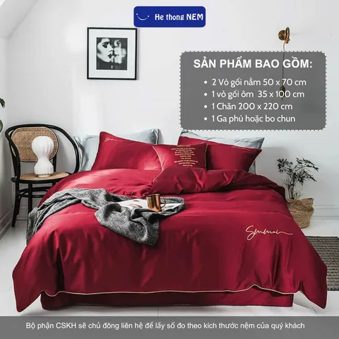 Combo 5 món chăn ra grap nệm Hệ Thống Nệm chính hãng - bộ chăn ga ra drap gối mền nệm đệm giường đẹp phi lụa thái  cao cấp 1m2 1m4 1m6 1m8 2m 2m2x2m