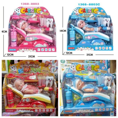 Bộ Đồ Chơi Bác Sĩ Khám Răng Với Búp Bê Dễ Thương - Màu Ngẫu Nhiên Xanh, Hồng, Đỏ - Đồ Chơi Giáo Dục Trẻ Em