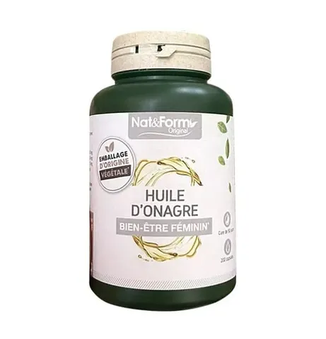 Viên uống tinh dầu hoa anh thảo Nat & Form Huile D'Onagre 200 viên - Giảm đau bụng kinh, hỗ trợ cân bằng hormone nữ