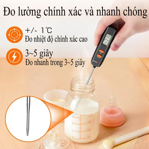 Nhiệt Kế Điện Tử Nấu Ăn Cao Cấp ThermoPro TP516 Nhật Bản - Đo Chính Xác, Đơn Giản, Dễ Sử Dụng, Phù Hợp Món Ăn và Pha Sữa