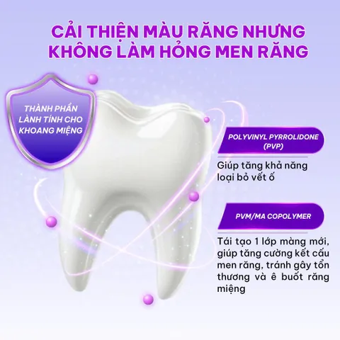 Kem Đánh Răng Sắc Tím 2in1 Okamula - Hỗ Trợ Trắng Răng, Làm Sạch Nhanh Chóng, Dạng Serum 48ml, Hương Nho Thoảng Mát
