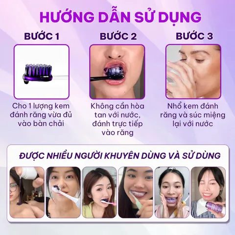 Kem Đánh Răng Sắc Tím 2in1 Okamula - Hỗ Trợ Trắng Răng, Làm Sạch Nhanh Chóng, Dạng Serum 48ml, Hương Nho Thoảng Mát