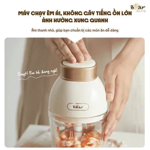 Máy Xay Bear 0.6L QSJ-D02Q1 Đa Năng - Máy Xay Thực Phẩm Cho Bé, Cối Thủy Tinh Cao Cấp, Dễ Dàng Sử Dụng và Vệ Sinh