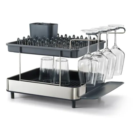 Kệ Úp Chén Bát 2 Tầng Joseph Joseph Excel Steel (Grey) - Thiết Kế Chắc Chắn, Tối Ưu Hóa Không Gian Thoát Nước, Độ Bền Cao
