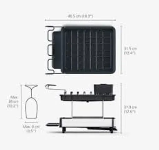 Kệ Úp Chén Bát 2 Tầng Joseph Joseph Excel Steel (Grey) - Thiết Kế Chắc Chắn, Tối Ưu Hóa Không Gian Thoát Nước, Độ Bền Cao