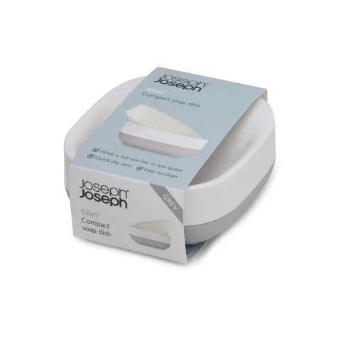 Hộp đựng xà phòng Joseph Joseph Slim Compact 70511 - Thiết kế tiết kiệm không gian, dễ vệ sinh, màu trắng xám