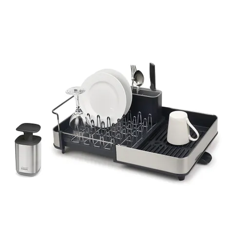 Khay úp bát inox mở rộng Joseph Joseph Rethink Sink - Bộ dụng cụ nhà bếp + Hộp đựng xà phòng tiện lợi, vệ sinh, thiết kế thông minh