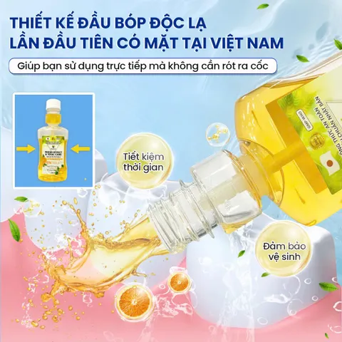 Nước Súc Miệng OKAMULA Hương Trái Cây 230ML - Làm Sạch Khoang Miệng, Thơm Mát và An Toàn Cho Cả Gia Đình