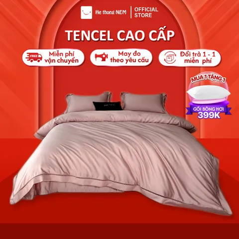 Ga tencel cao cấp Hệ Thống Nệm Set bộ vỏ chăn ga ra drap tencel trải phủ giường gối nệm đệm 5 món cao cấp
