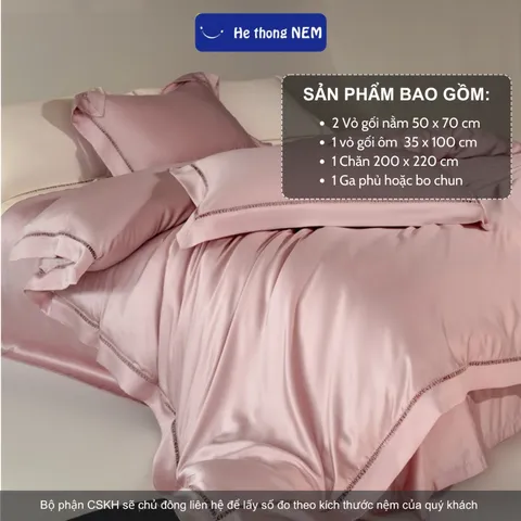 Ga tencel cao cấp Hệ Thống Nệm Set bộ vỏ chăn ga ra drap tencel trải phủ giường gối nệm đệm 5 món cao cấp