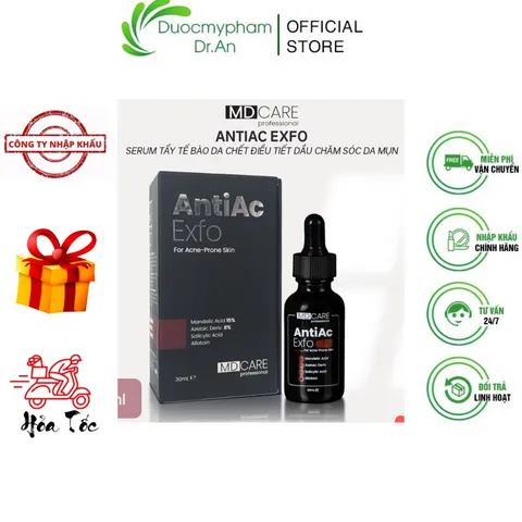 Tẩy Tế Bào Chết MD Care AntiAc Exfo 30ml - Chăm Sóc Da Mụn, Kiểm Soát Dầu, Giảm Viêm và Ngừa Mụn, Sản Phẩm Làm Sạch Sâu, Thông Thoáng Lỗ Chân Lông