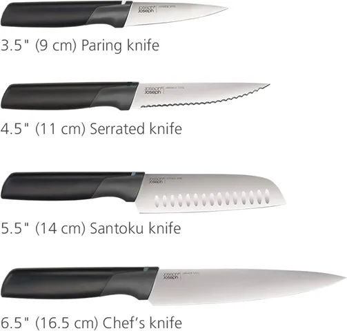 Bộ Dụng Cụ Nhà Bếp 8 Món Joseph Joseph Folio Plus - Bao Gồm Dao Santoku, Dao Gọt, Bảng Thớt An Toàn - Thiết Kế Tiện Lợi và Sáng Tạo