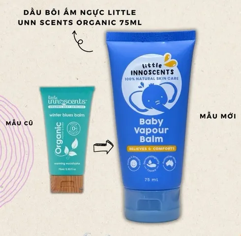 Dầu chống cảm Organic cho bé từ sơ sinh Little Innocents mẫu mới (75ml) hàng chính hãng