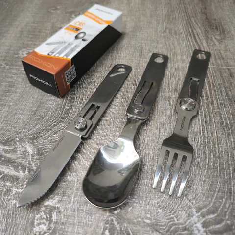 Hungtool - Bộ dao muỗng nĩa gấp gọn Roxon C1S - Bộ dao muỗng nĩa du lịch, Thép không rỉ