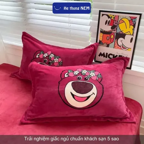 Bộ chăn ga gối đệm 5 món nỉ nhung cao cấp - Mềm mại, sang trọng, thoáng mát, phù hợp mọi không gian ngủ êm ái