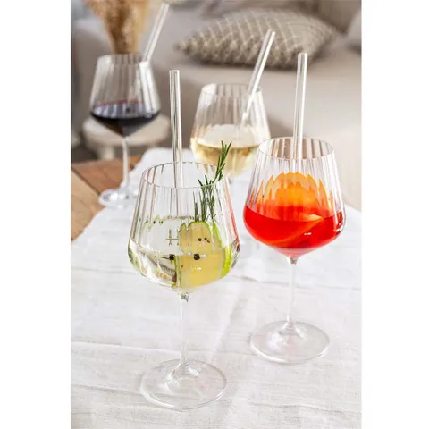 Bộ đồ uống Nachtmann Tastes Good Gin & Tonic 9 món - 4 ly thủy tinh 640ml & 4 ống hút, hoàn hảo cho cocktail tiệc tùng