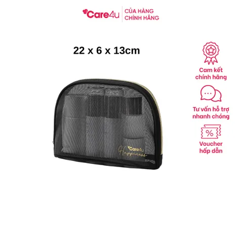 Túi Đựng Mỹ Phẩm Cao Cấp Care4U 22x6x13 cm - Túi Lưới Thoáng Khí Sang Trọng, Tiện Dụng Cho Du Lịch và Trang Điểm