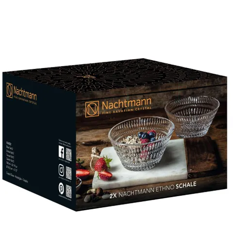 Bộ 2 bát Nachtmann Ethno 16.5cm - Thiết kế sang trọng, bát đa năng cho đồ nhắm, bánh kẹo, an toàn cho máy rửa bát