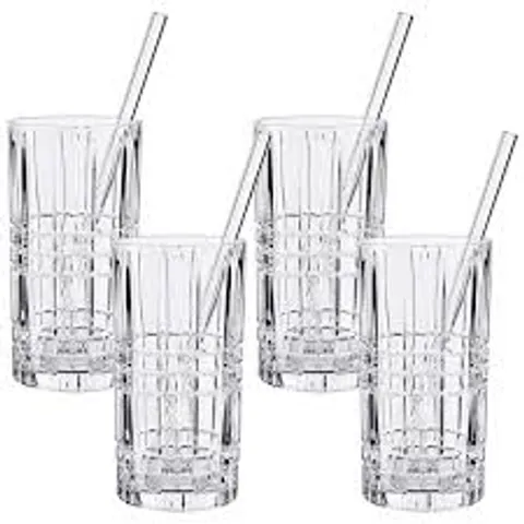 Set 4 Cốc Pha Lê Nachtmann TASTES GOOD Longdrink 103144 Kèm Ống Hút - Sang Trọng và Bền Bỉ cho Tiệc Tùng và Gia Đình
