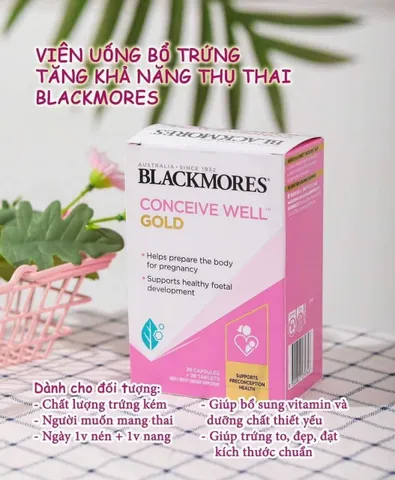 Viên uống bổ trứng Blackmores Úc 56 viên - Giúp tăng khả năng thụ thai và cải thiện chất lượng trứng cho phụ nữ chuẩn bị mang thai
