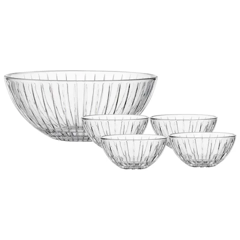 Bộ 5 bát thủy tinh Spiegelau Milano - Gồm 1 bát lớn 24,5cm và 4 bát nhỏ 13cm - Dụng cụ nhà bếp cao cấp