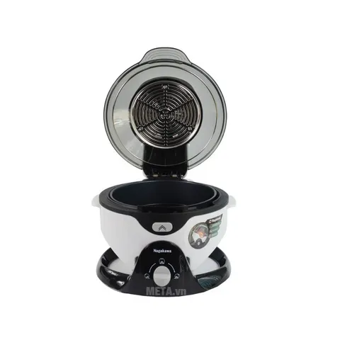 Nồi Chiên Không Dầu Nagakawa NAG3301 6L 1200W - Chức Năng Nghiêng 45° Xoay 360° - Đảo Đều Thực Phẩm - Bảo Hành 12 Tháng