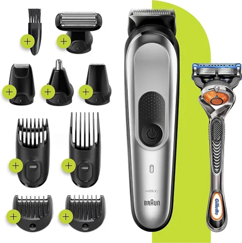 Tông Đơ Đa Năng Braun MGK7220 10-in-1 - Cạo Tỉa Râu, Tóc, Lông Mũi An Toàn, Sạc Pin Dễ Dàng, Chống Nước