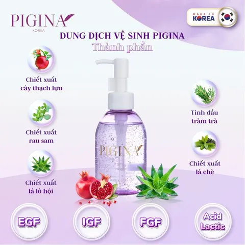 Dung dịch vệ sinh phụ nữ Pigina Lacto 150ml - Gel vệ sinh dịu nhẹ, cân bằng pH, chăm sóc vùng kín, khử mùi hiệu quả