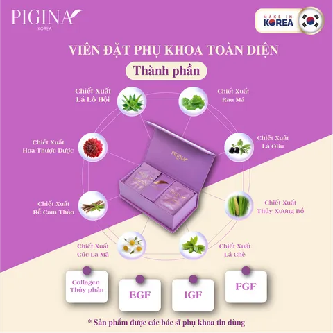 Viên Đặt Phụ Khoa Pigina Premium - Giải Pháp Vệ Sinh Vùng Kín, Cân Bằng pH và Khử Mùi Hiệu Quả, Hộp 18 Viên 500mg
