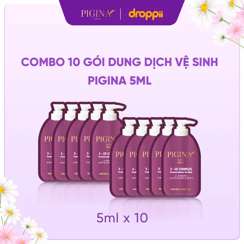 Combo 10 Gói Gel Dung Dịch Vệ Sinh Pigina Lacto - Khử Mùi, Làm Sạch Dịu Nhẹ, Cân Bằng pH, Sản Phẩm Chăm Sóc Vùng Kín Phụ Nữ 5ml