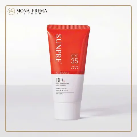 Kem Chống Nắng Sunpre DD Xbasic 35 SPF 35 - Lotion Dưỡng Ẩm Da Mặt Nhẹ, Phù Hợp Mọi Loại Da 60ml