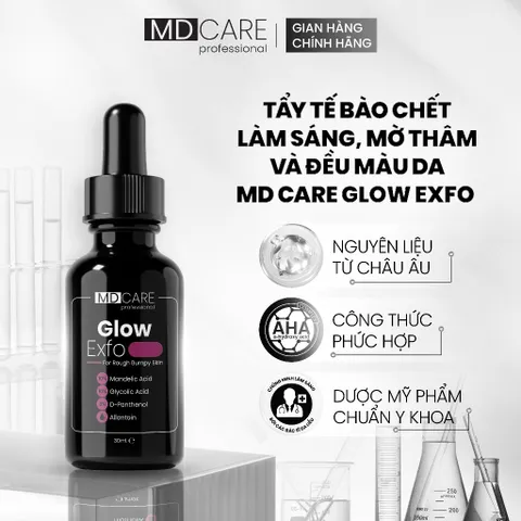 Tẩy Tế Bào Chết MD Care Glow Exfo 30ml - Làm Sáng, Mờ Thâm, Đều Màu Da với 10% Mandelic Acid & Glycolic Acid