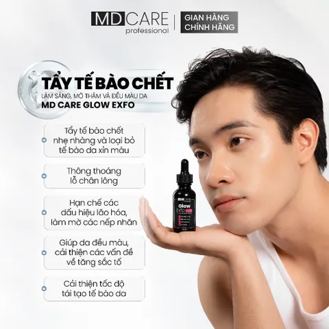 Tẩy Tế Bào Chết MD Care Glow Exfo 30ml - Làm Sáng, Mờ Thâm, Đều Màu Da với 10% Mandelic Acid & Glycolic Acid