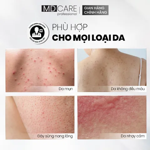 Xịt Tẩy Tế Bào Chết Toàn Thân MD CARE 100ml - Xịt Dưỡng Da AHA/BHA Giúp Loại Bỏ Mụn, Thâm, Và Cải Thiện Kết Cấu Da