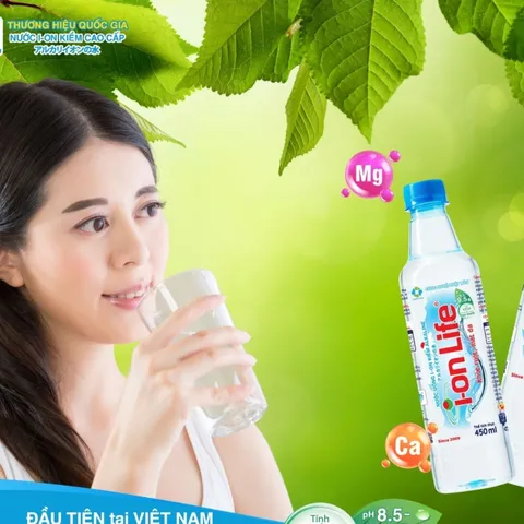 Nước uống ion kiềm thương hiệu i-on Life 450ml thùng 24 chai công nghệ Nhật bản khỏe ruột mát da