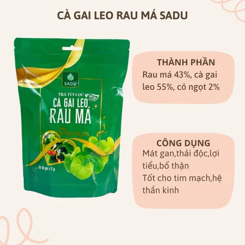 Trà Thảo Mộc Cà Gai Leo Sadu 250g - Hỗ Trợ Ngủ Ngon, Sáng Da Từ Đinh Lăng, Tía Tô, Lá Ổi, Rau Má, Diếp Cá, Xạ Đen