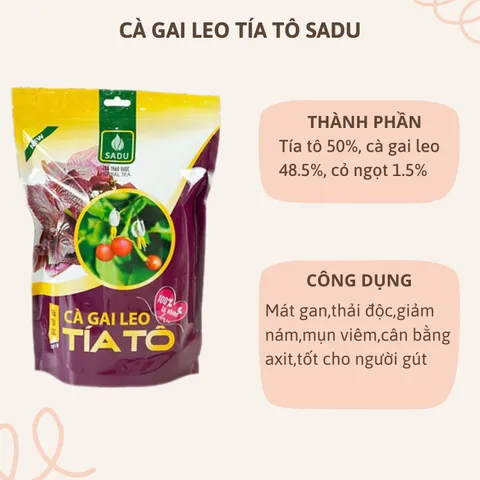 Trà Thảo Mộc Cà Gai Leo Sadu 250g - Hỗ Trợ Ngủ Ngon, Sáng Da Từ Đinh Lăng, Tía Tô, Lá Ổi, Rau Má, Diếp Cá, Xạ Đen