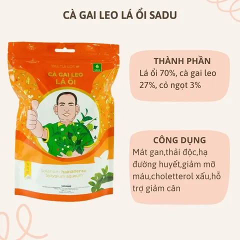 Trà Thảo Mộc Cà Gai Leo Sadu 250g - Hỗ Trợ Ngủ Ngon, Sáng Da Từ Đinh Lăng, Tía Tô, Lá Ổi, Rau Má, Diếp Cá, Xạ Đen