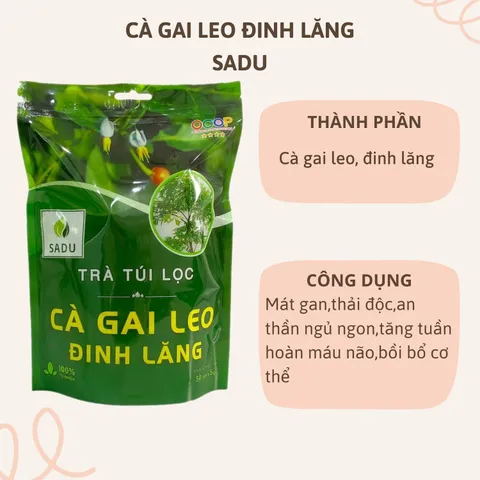Trà Thảo Mộc Cà Gai Leo Sadu 250g - Hỗ Trợ Ngủ Ngon, Sáng Da Từ Đinh Lăng, Tía Tô, Lá Ổi, Rau Má, Diếp Cá, Xạ Đen