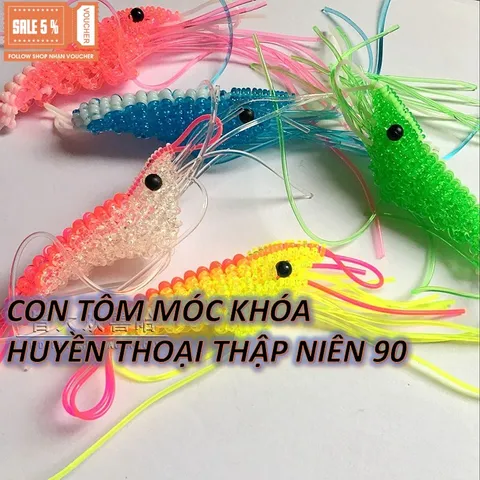 Móc Khóa Con Tôm Hoài Cổ Thập Niên 90 - Quà Tặng Dễ Thương Thế Hệ 8X - Đồ Chơi Vintage Kỷ Niệm Tuổi Thơ