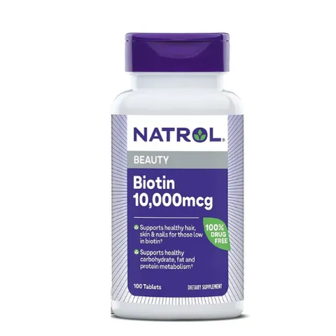 Viên uống mọc tóc Natrol Biotin 10000mcg Mỹ - Hỗ trợ tóc dày khỏe, làm đẹp da, móng tay chắc khỏe - 100 viên
