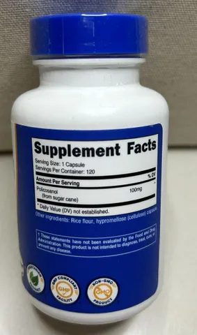 Viên Uống Policosanol 100mg Nutricost - Hỗ Trợ Giảm Cholesterol LDL và Triglyceride - Bảo Vệ Tim Mạch và Mạch Máu Ngoại Vi