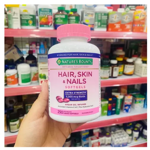 Viên Uống Đẹp Da Tóc Móng Nature's Bounty Hair, Skin & Nails 250 Viên - Hỗ Trợ Tóc Mọc Khỏe & Làm Đẹp Da Chuyên Sâu