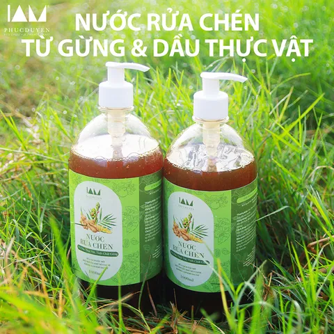 Nước rửa chén thảo mộc tự nhiên 500ml - Dầu thực vật và tinh dầu gừng, an toàn sức khỏe, thân thiện môi trường, khử mùi hiệu quả
