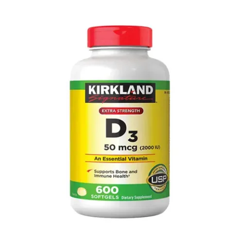 Vitamin D3 2000IU Kirkland - Viên uống bổ sung vitamin mặt trời, hỗ trợ xương và miễn dịch, đóng gói 600 viên