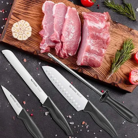 Bộ dao làm bếp cao cấp Aoresac 15 món - Dụng cụ nấu ăn đa năng, bền bỉ, sắc bén, thiết kế sang trọng cho gia đình