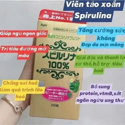 Viên uống Tảo Xoắn Nhật Bản 2200 Viên - Bổ Sung Dinh Dưỡng, Tăng Cường Miễn Dịch, Hỗ Trợ Sức Khỏe, Thực Phẩm Chức Năng Chất Lượng cao
