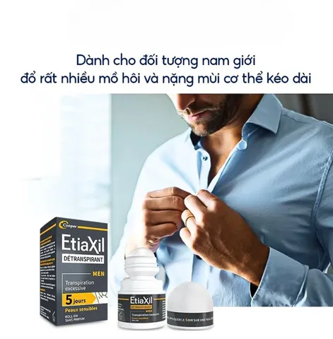 Lăn Khử Mùi Chuyên Sâu Etiaxil Cho Nam - Detranspirant Men Peaux 15ml Ngăn Mồ Hôi Hiệu Quả 5 Ngày