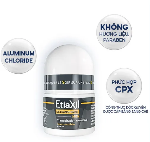 Lăn Khử Mùi Chuyên Sâu Etiaxil Cho Nam - Detranspirant Men Peaux 15ml Ngăn Mồ Hôi Hiệu Quả 5 Ngày