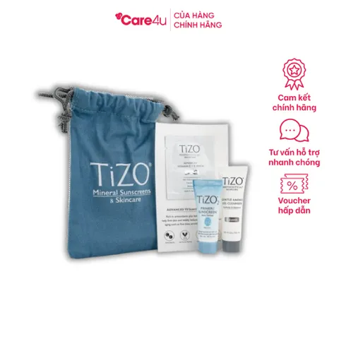 Bộ Kit Chăm Sóc Da TiZO Photoceutical - Bao Gồm Gel Rửa Mặt, Tinh Chất Dưỡng Da và Kem Chống Nắng Khoáng SPF40 PA++++
